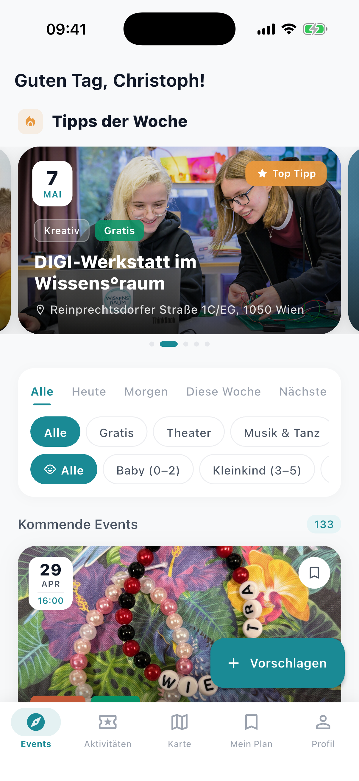 Vienna Family Events App Screenshot